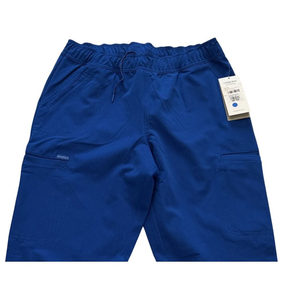Cherokee Euphoria MidRise Tapered Leg Royal Blue Medical Scrub Pants L NWT - Picture 2 of 7